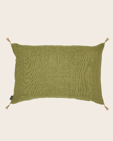 Luni cushion cover in 100% linen with natural pompoms, image 16
