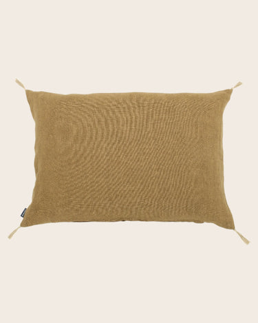 Luni cushion cover in 100% linen with natural pompoms, image 19