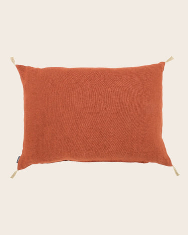 Luni cushion cover in 100% linen with natural pompoms, image 20