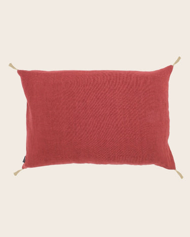 Luni cushion cover in 100% linen with natural pompoms, image 25