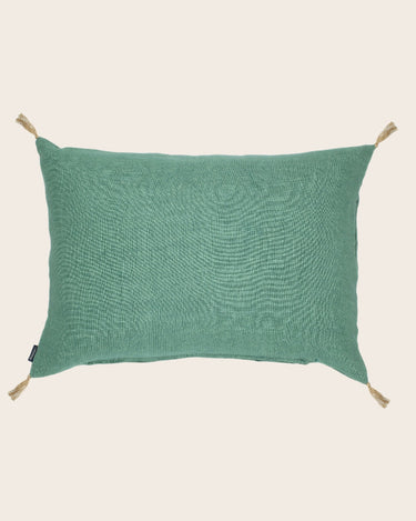 Luni cushion cover in 100% linen with natural pompoms, image 27