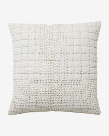 Funda cojin sarga blanca acolchada 48x48 Nordal