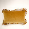 Elina 30 x 50 cm yellow cotton cushion cover with a ruffle