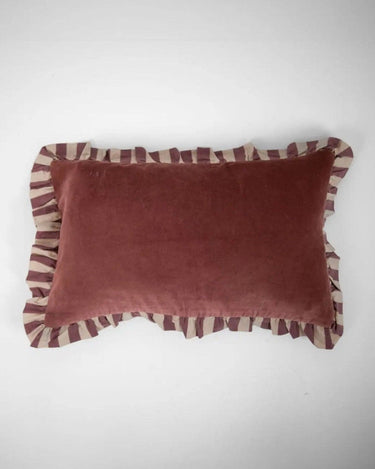 Pink ruffled cotton cushion cover by Olsson & Jensen