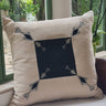Funda de cojín Filet de lino bordado, 60 × 60 cm — LA FIBRE ARTISANALE
