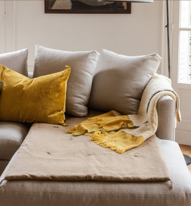 Large natural-colored sofa cover