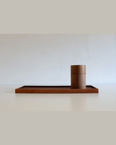 Caja de té nogal HERBATA con doble tapa preserva aroma