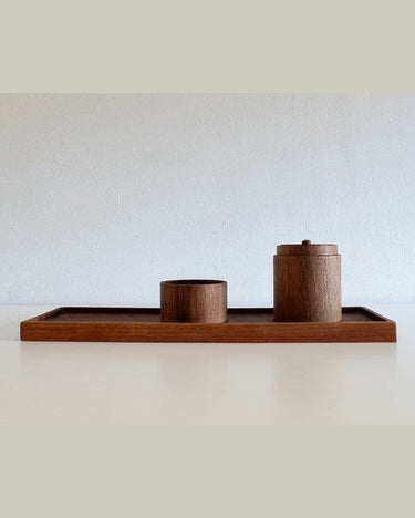 Caja de té nogal HERBATA con doble tapa preserva aroma