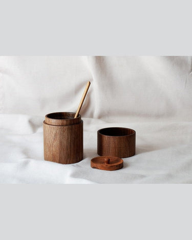 Caja de té nogal HERBATA con doble tapa preserva aroma