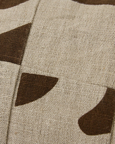 Linen and cotton patchwork cushion by HK Living, fabric detail