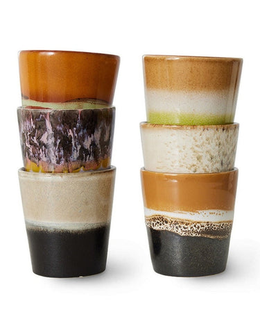 Juego de 6 tazas de café 70s Ceramics Soil en gres HK Living