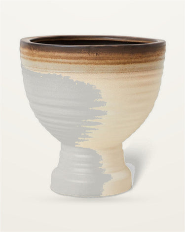 Matte finish stoneware planter by HK Living, in vanilla