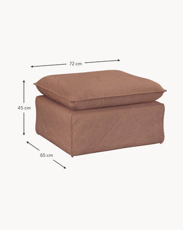 Puf reposapiés Nomad rosa palo HK Living en ambiente
