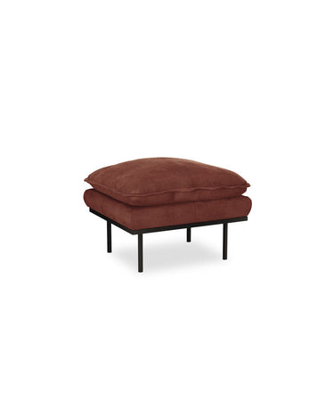 Puf retro de terciopelo Magnolia en ambiente