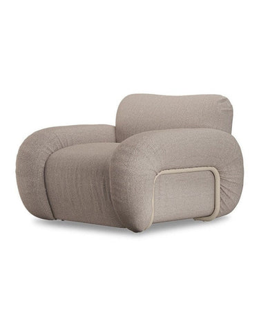 Sillón lounge Arc con estructura sand y tapizado beige HK Living
