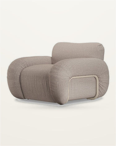 Sillón lounge Arc con estructura sand y tapizado beige HK Living