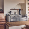 Sofá Nomad a rayas con funda extraíble HK Living en ambiente