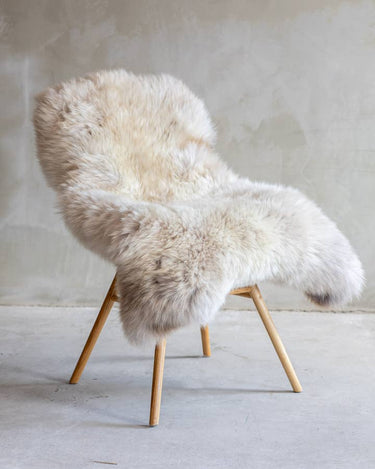 Piel de oveja Texel moteada natural para hogar y decoración