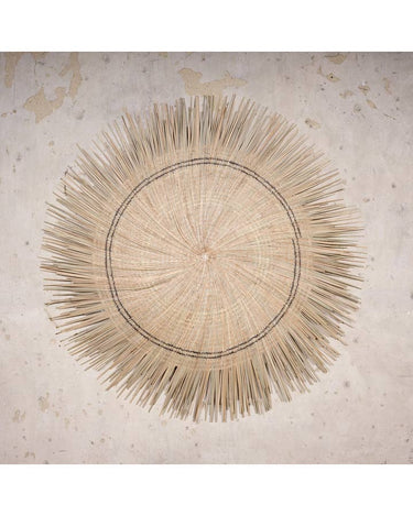 Aro mural Sun Circles de palma natural hecho a mano