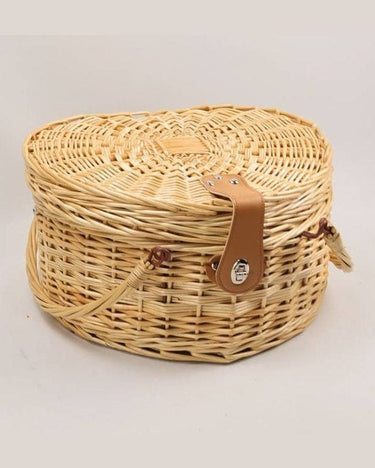 Cesta picnic corazón para dos personas mimbre natural