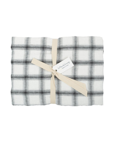 Mantel de Lino Lavado 170x170 cm Tartan Highlands Off-White