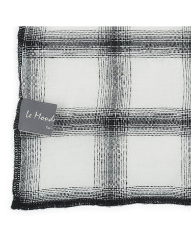 Mantel de Lino Lavado 170x170 cm Tartan Highlands Off-White
