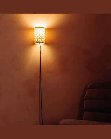 Aplique Joséphine B. Stars pantalla madera estampada portátil luz suave