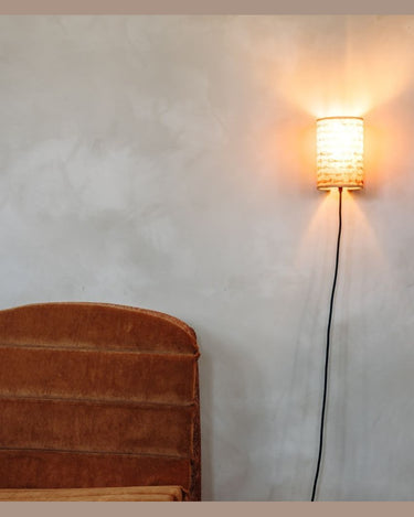 Aplique Joséphine B. Weave Cuba lámpara mural textil con proyección