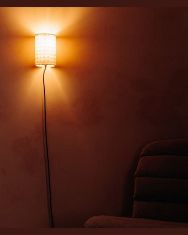 Aplique Joséphine B. Triangle blanco – lámpara mural textil estampado