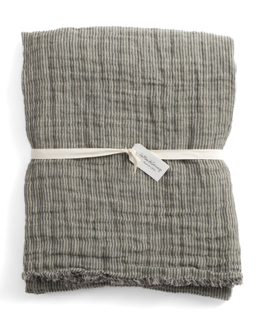 Plaid Okapi Catane de Lino Gaufrado Reversible con Flecos