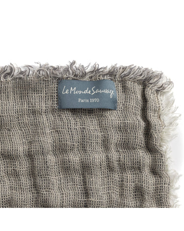 Plaid Okapi Catane de Lino Gaufrado Reversible con Flecos