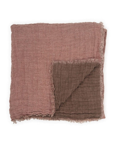 Plaid de lino gaufré Chinon bicolor reversible para cama