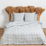 Sábana de Lino Lavado Highlands Off-White, Tartan, Suave y Durable