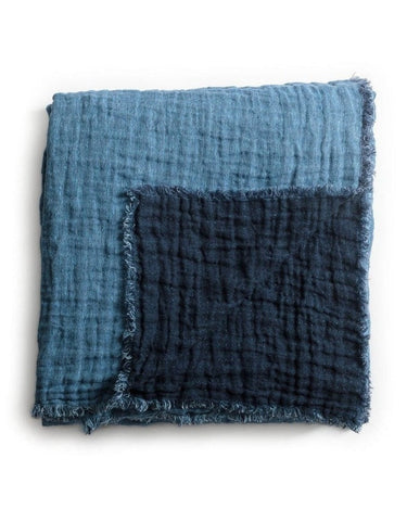 Plaid de lino gaufré reversible Tokyo suave y bicolor para cama