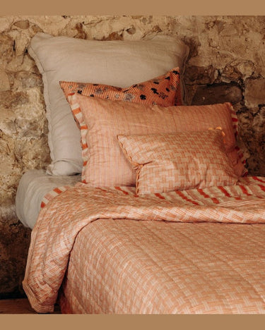 Colcha acolchada Goa algodón matelassé reversible con rayas