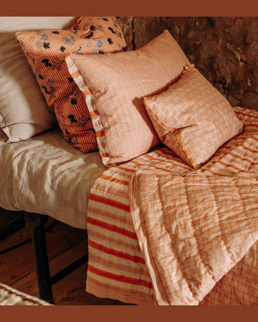 Colcha acolchada Goa algodón matelassé reversible con rayas