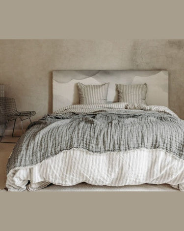 Plaid Okapi Catane de Lino Gaufrado Reversible con Flecos