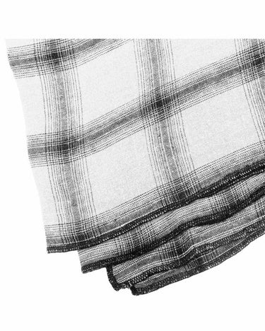 Sábana de Lino Lavado Highlands Off-White, Tartan, Suave y Durable