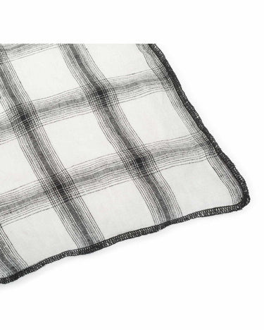 Funda nórdica de lino lavado Highlands Off White cuadros