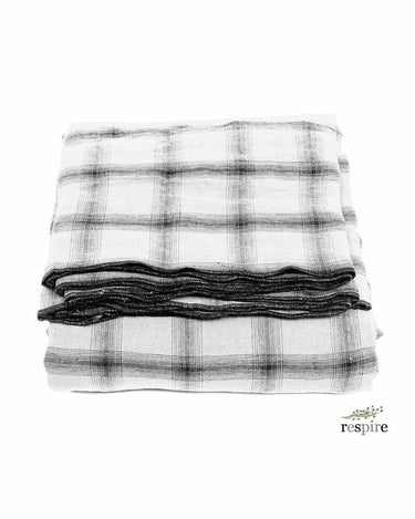 Mantel de Lino Lavado 170x170 cm Tartan Highlands Off-White