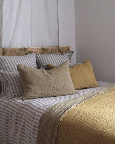 Plaid de lino gofrado Izamal bicolor reversible 150x200 y 260x260