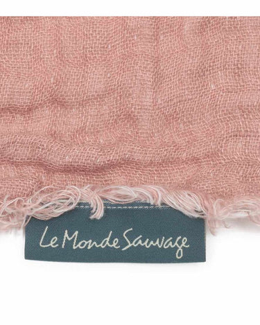 Plaid de lino lavado gaufre reversible nude, suave y natural
