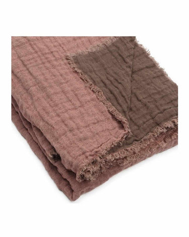 Plaid de lino gaufré Chinon bicolor reversible para cama