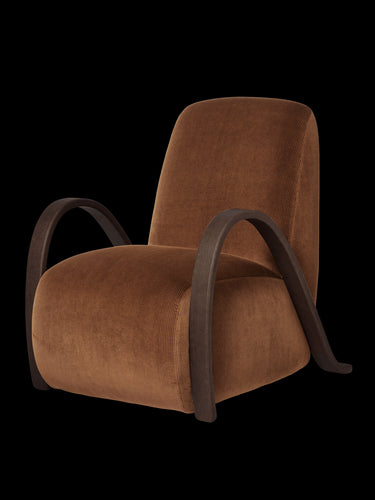Sillón Buur Lounge de Terciopelo Devoré Rust, Diseño Escultural