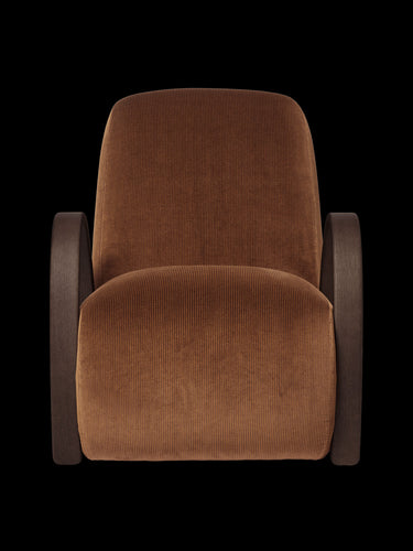 Sillón Buur Lounge de Terciopelo Devoré Rust, Diseño Escultural