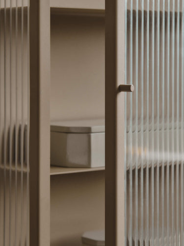 Armario Alto Pared Haze 35×100 cm Cashmere Acero y Vidrio