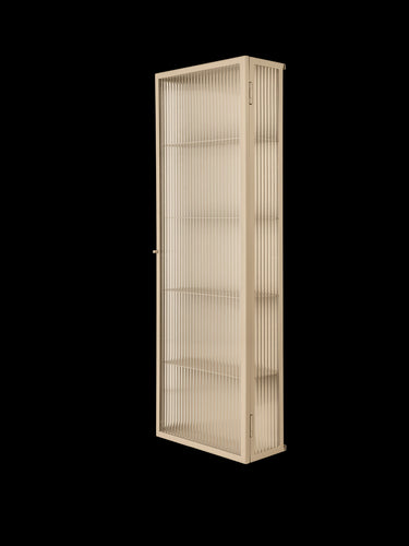 Armario Alto Pared Haze 35×100 cm Cashmere Acero y Vidrio