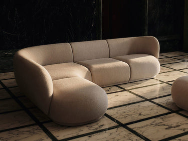 Brazo derecho Rico sofá modular bouclé natural, estructura FSC