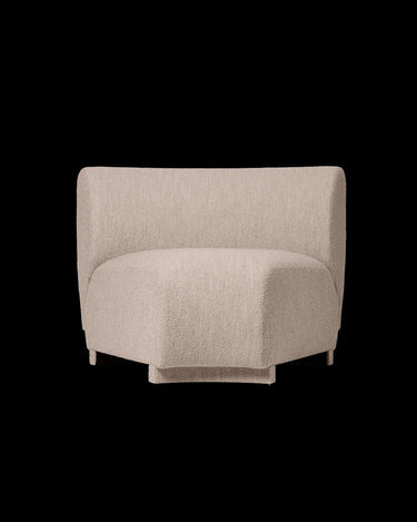 Sofá Esquinero Modular Rico Bouclé Natural, Diseño Curvo Elegante, Certificado FSC™