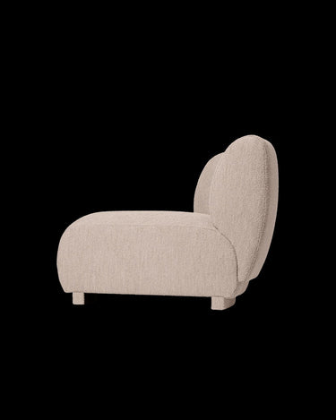 Sofá Esquinero Modular Rico Bouclé Natural, Diseño Curvo Elegante, Certificado FSC™